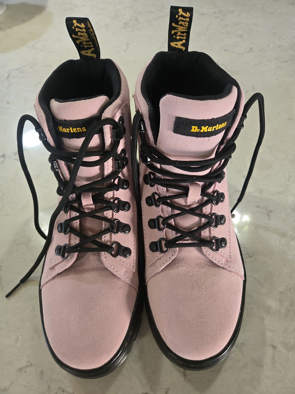 Dr. Martens Pink Suede Lace-Up Combat Boots 8-8.5 New!!!